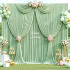 20ft x 12ft Sage Green Backdrop Curtains Wrinkle Free Backdrop Curtain for Wedding Parties Green Fabric Backdrops Drapes Back Drop Cloth Bridal Shower Stage Curtains Wedding Decorations for Reception - Image 2