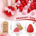 Loopeer 48 Set Strawberry Baby Shower Soaps with Cards Bags, Red and Pink - Image 2