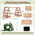 Wooden Cupcake Stand, Foldable 3 Tier Cupcake Display Stand, Walnut Brown - Image 3