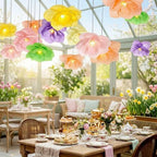 Vihose 6 Pcs Large Flower Paper Lanterns Tea Party Decorations - Image 2