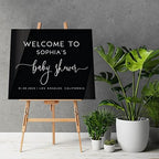 Andaz Press 16X20 Black Acrylic Personalized Baby Shower Welcome Sign, Gender Neutral Script Large Custom Sign For Easel Stand, Baby Shower Decorations, Personalized Baby Shower Sign, Custom Signs - Image 2