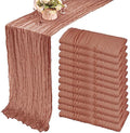 35x120 Inch Dusty Blush Cheesecloth Table Runner Boho Wedding Party Decor by Fivenl