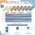8 Pcs Sage Green Dusty Blue Brown Cheesecloth Table Runner 118" - Image 2