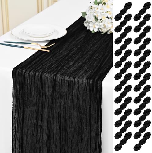 24 Pack Black 10Ft Cheesecloth Table Runner by Unknown