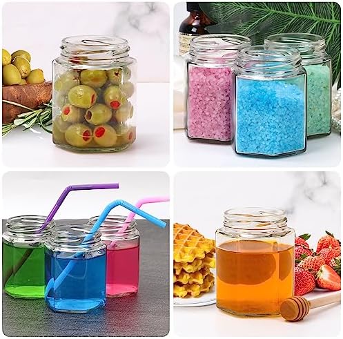 6 oz 30 Pack Hexagon Honey Jars, Glass Jars with Gold Lids - Image 7