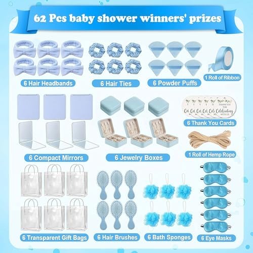 6 Set Baby Shower Prize for Winner Guest Blue Bridal Shower Favor Gifts - Image 2