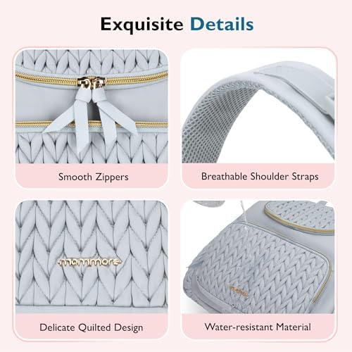 mommore Diaper Bag Backpack, Stylish Mini Baby Bag with Changing Pad - Image 6