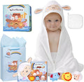MyMateZoe My First Noahs Ark 7 pcs Baptism Gift Set, Dedication, Christening and Baptism Gifts for Boys and Newborn Baby, Includes Washcloth and Hooded Towel, Baby Bath Book, 3 Bath Toys and Gift Bag by MyMateZoe