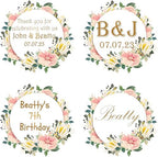 Personalized Business Logo Stickers - Ideal for Weddings, Birthdays, Favors & More. Waterproof, Fade & Heat Resistant. Pack of 100. (Wreath 6, 4 Inch) - Image 2