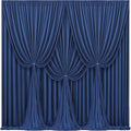 24x10FT Navy Blue Backdrop Curtains for Wedding Parties, Wrinkle Free Polyester Photography Backdrop Drapes for Graduation Baby Shower Birthday Stage Background Stand Decorations 4x10ft,6 Panels by Partisky