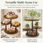 Fushiton Rustic Tiered Dessert Stand Wooden Cupcake Tower, 4-Tier Flower Shaped Cake Stand for Parties, Weddings, and Farmhouse Decor - Image 3