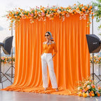 20x10ft Orange Backdrop Curtains for Wedding Parties Wrinkle Free Orange Curtains Photo Backdrop Drapes for Photography Birthday Baby Shower Soft Fabric Party Backgournd for Photoshoot - Image 4
