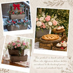 Dandat 2 Set 12 Inch Wooden Flower Box Rustic Table Centerpieces,Brown - Image 6