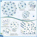 Funnymoom 400 Pcs Blueberry Birthday Party Supplies for 50 Guest Cute Fruit Checked Disposable Plates Napkin Cup Spoon Fork Knives for Birthday Baby Shower Anniversary Indoor Outdoor Party Supplies - Image 3