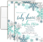 Amanda Creation Custom Baby Shower Invites Boy Snowflake Baby Shower Invitation 20 5x7 Custom Personalized Winter Invites With Envelopes by AmandaCreation