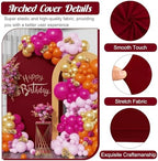 Metal Arch Stand and Cover Set,1 Burgundy Spandex Fitted Backdrop with 1 Gold Wedding Arched Stand Frame for Parties Birthday Baby Shower Bridal Banquet Decoration (6.6FT) - Image 3