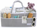 Lily Miles Baby Diaper Caddy - Organizer Tote Bag for Infant Boy or Girl - Baby Shower Basket - Nursery Must Haves - Registry Favorites - Newborn Caddie Car - Gray/Gray, Extra Large by LilyMiles