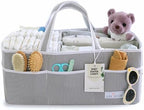 Lily Miles Baby Diaper Caddy - Organizer Tote Bag for Infant Boy or Girl - Baby Shower Basket - Nursery Must Haves - Registry Favorites - Newborn Caddie Car - Gray/Gray, Extra Large by LilyMiles