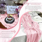 Light Pink Boho Cheesecloth Table Runner 12 Pack 17x108 Inch Sheer Gauze - Image 7