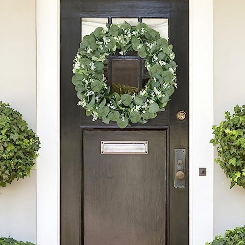 Eucalyptus Garland with White Flowers 4 Packs 5.9Ft Artificial Plants Vines - Image 6
