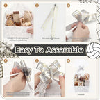 Funnymoom 12 Pcs Empty Volleyball Gift Baskets with Cellophane Bags & Bows - Image 4