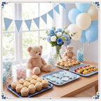 4 Pieces Blue Baby Shower Serving Trays Melamine Platters - Image 4