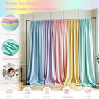 10x7FT Pastel Backdrop Curtain - 5 Colors Unicorn Backdrop Curtains - Wrinkle Free Pastel Rainbow Backdrop Draping Fabric for Baby Shower, Party, Classroom, Back-to-School & Unicorn Birthday Decor - Image 3