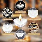 Threlaco 200 Sets Wedding Favors for Guests Bulk Mini Heart Shaped Candles Wedding Party Favors for Guests with Thank You Cards and Organza Bags Bridal Shower Party Souvenir Candle Gifts - Image 2