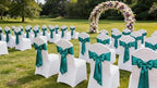 Satin Chair Sashes Bows 50 Pack Universal Polyester Chair Ribbons for Wedding Anniversary Retirement Party Birthday Engagement Banquet Graduation Outdoor Events Decor (Teal, 50 pcs) - Image 5