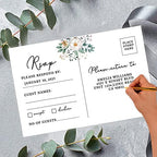 Andaz Press 56-Pack Personalized RSVP Postcards for Wedding Spring Flower Garden Cardstock Response Reply Cards for Bridal Shower Baby Shower Birthday Event Custom Date and Return Address 4 x 6-Inch - Image 2