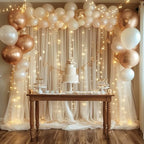 Fomcet Tulle Backdrop Curtains with Lights Champagne 10x10ft Sheer Curtain - Image 7