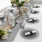 DaYammi 350PCS Black Glitter Plastic Dinnerware Set for 50 Guests - Image 5