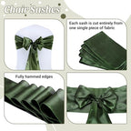 MDS® Pack of 75 Satin Chair Sashes for Wedding & Events – Olive Green - Image 5