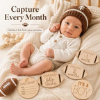 Wooden Monthly Milestone Cards – Set for Baby Photos – Newborn Milestone Discs – Engraved Wooden Baby Age Markers for Monthly Growth Photos – Perfect Baby Shower Gift - Image 3