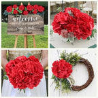 AVIVIHO 105Pcs Red Fake Flowers Hydrangea Artificial Flowers Bulk (Not Squished, No Steaming Need) Silk Flowers with Stems for Wedding Decor,Home,Baby Shower,Table Centerpieces Decoration - Image 4