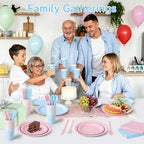 350 Pcs Gender Reveal Disposable Tableware Set for 50 Guests - Image 4