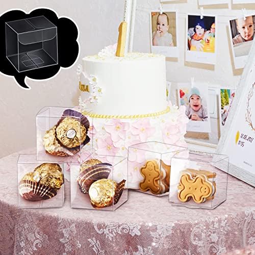 Eaasty 200 Pcs 2 x 2 x 2 Inch Clear Favor Boxes Plastic Treat Gift Boxes - Image 7