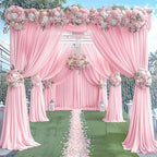 40x10FT Baby Pink Backdrop Curtains for Wedding Parties, Wrinkle Free Polyester Photography Backdrop Drapes for Wedding Baby Shower Birthday Parties Stage Background Stand Decorations 4x10ft,10 Panels - Image 6
