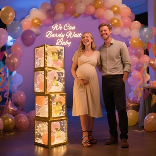 Ledido Transparent Balloon Boxes with 78 Letters Numbers Fairy Lights 6PCS - Image 4