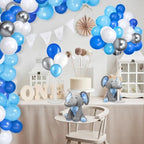 Hungdao 151 Pcs Elephant Balloon Baby Shower Decorations Including 4 Stuffed Elephants 4 Large Balloon Stands and 140 Balloons Baby Shower Gender Reveal Decorations(Blue) - Image 2