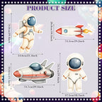 Honoson 4 Pcs Large 30" Astronaut Cardboard Cutouts, Space Birthday Party Decoration Rocket Spaceship Backdrop Standup Photo Booth Prop for Baby Shower Party Supplies Classroom Sign - Image 2