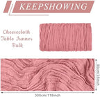6 Pack Cheesecloth Table Runner 10Ft Christmas Gauze Boho Table Runners for Wedding Decor Bridal Shower Decorations Baby Shower Party(35" x 120") - Image 2