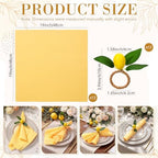 Preboun 24 Pcs Yellow Cloth Napkins with Lemon Napkin Rings - Image 2