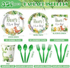 Dandat 350 Pcs Baby Shower Set, Dinosaur, Green - Image 4