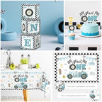 256pcs Blue Fast One Birthday Decorations for Boys, Serves 20 Guests - Image 6