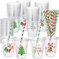 Sliner 50 Sets Christmas Disposable Plastic Cups 16oz by Sliner