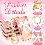 Sieral 24 Pcs Baby Shower Bottle Opener Party Favor for Guest Gold Keychain Gifts Decorations Souvenirs for Girls Boys Baby Birthday Gender Wedding Reveal Bridal Party Decor (Girl) - Image 2