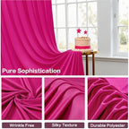 50ft×15ft Hot Pink Backdrop Curtain for Wedding Parties - Image 4