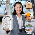 Colarr 50 Pcs House Shaped Gift Bag Real Estate Agent Supplies, White - Image 5
