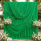 20ftx12ft Green Backdrop Curtains for Wedding Party 4 Panels 5×12FT Tall by LeegleriTableSkirt